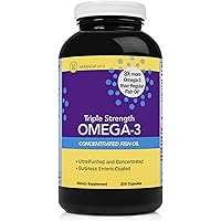 InnovixLabs Triple Strength Omega-3 Fish Oil, Concentrated 900 mg Omega-3 per Pill, Burpless Enteric Coated, Gluten-Free, Hig