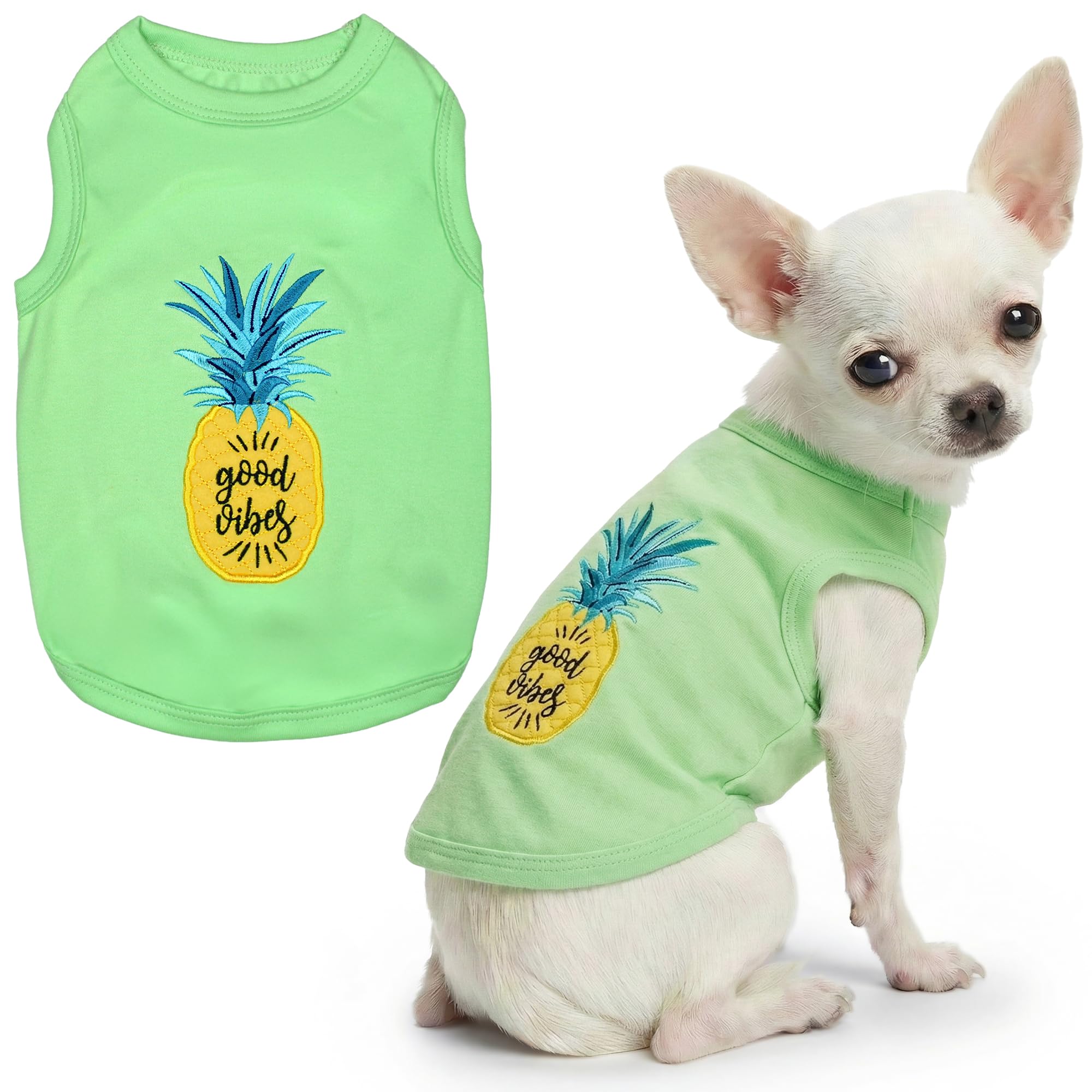 Parisian Pet Pineapple Dog Cat Clothes Tee Shirts Dog T-Shirt, XXS