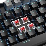 MageGee 75% Mechanical Keyboard 87 Keys Red Switch Blue LED TKL Wired view 2