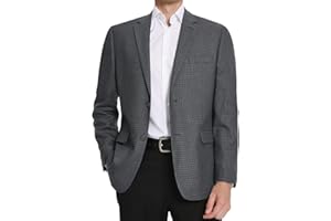Teemlanny Men's Sport Coat Houndstooth Blazer Classic Fit 2 Button Stylish Stretch Suit Jacket for Daily Casual Outfits