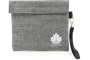 4every Premium No Smell Container with Mesh Divider，Smell Proof Bag 7inch x 6inch Smellproof Odorless - Eliminate Odor, Stink, and Smelly Scent in a Carbon Lined Airtight Sack, Grey (4every-CWB002)