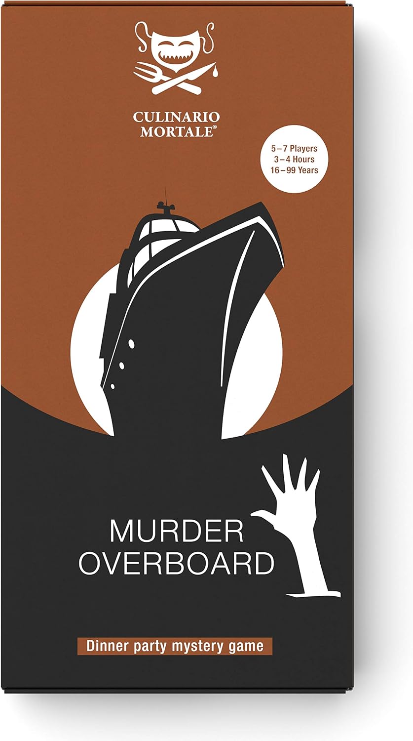 Culinario Mortale Murder Overboard - A Modern Murder Mystery Party Game for 5-7 Players, Brown, Large