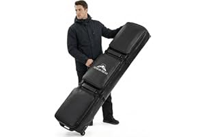 YESUNEED Ski Bag with Wheels, Extendable Snowboard Bag, Waterproof 900D Ski Bags for Air Travel, Padded Snowboard Bag with Backpack & Shoulder Strap