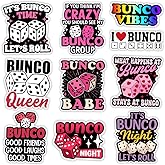 SODAVA [3"x3"] Funny Bunco Stickers Pack of 10 – Game Vinyl Decals for Bunco Night, Bunco Babe Queen Group, Waterproof Cute Bunco Accessories for Women, Scrapbook Laptop Water Bottle Decor