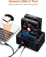 Alxum USB-C External Hard Drive Docking Station 2 Bay SATA HDD SSD Offline view 6