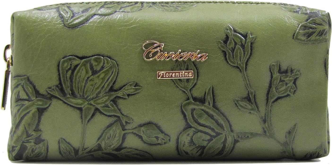 Cuoieria Fiorentina Italian Tooled Leather Cosmetic Case