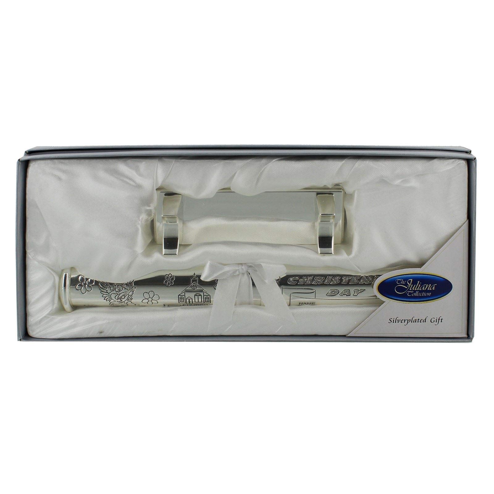 Silverplated Christening Day Certificate Holder/ New by LIME SHOP