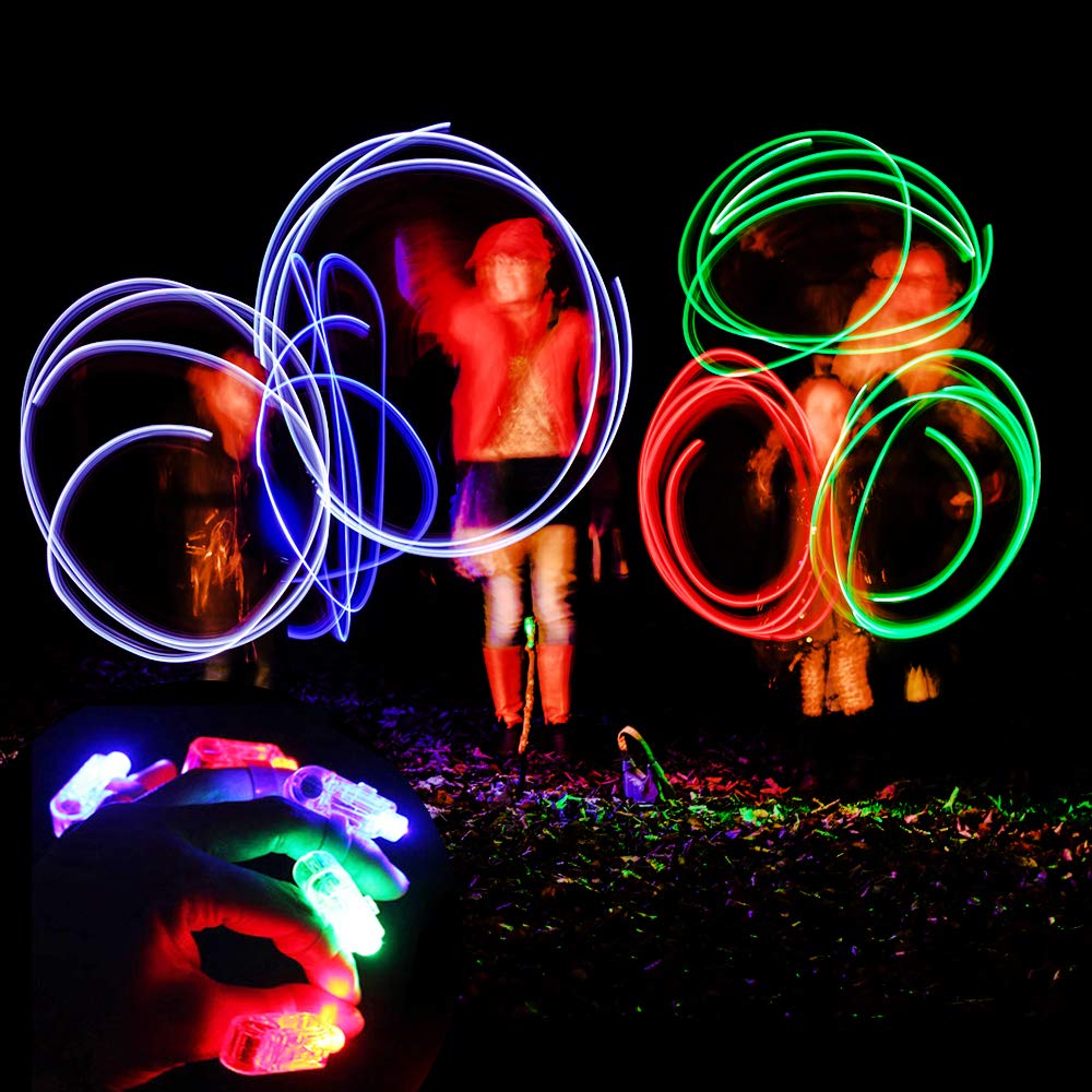 Novelty Place 40Pcs LED Party Finger Lights for Kids with Screw-Secured, LED Finger Flashlight Light Up Finger Ring Toys for Party Favor, Halloween, Raves, Concert Shows
