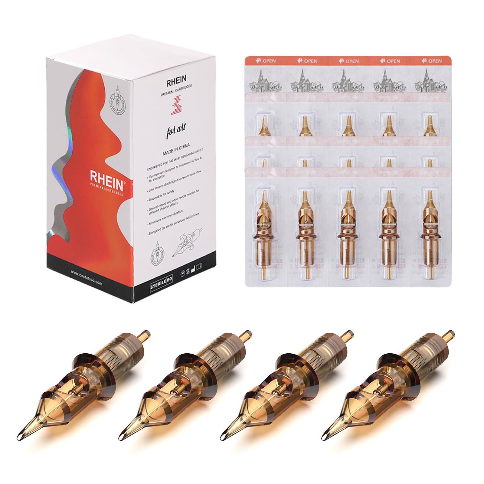 HAWINK Tattoo Cartridges Needles 50Pcs Mixed 12 Standard Round Liner 3RL 5RL 7RL 9RL 11RL EN02-50KIT-E