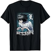 Death Note L Crouching with Logo Anime T-Shirt