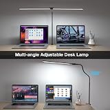 Hensam Desk Lamp 80cm Double Head Clip On Dimmable Eye-Caring 5 Color Modes view 4