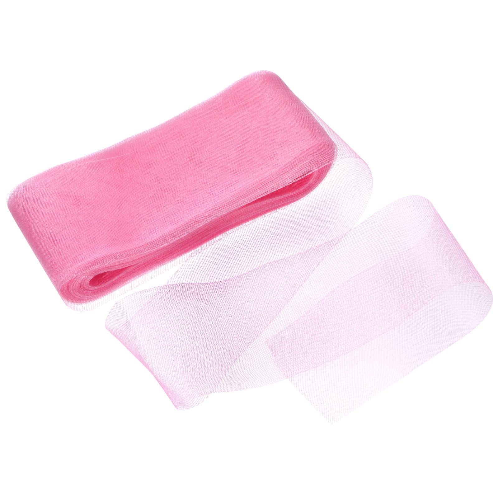 M METERXITY Stiff Horsehair Braid 4 Inch Wide 50 Yards Soft Polyester Horsehair Braid Roll for Wedding Dress/Dance Formal Dress Accessories/Skirt Boning Sewing Shaping [Pink]