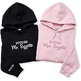 COUPLEHOODIES Custom Embroidered Mr and Mrs Sweatshirts – Matching Gift With Name Wedding Date for Anniversary Valentines Day