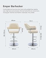 HNNHOME Modern Emper Padded Swivel Faux Leather Bar Stool Cream view 3