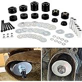 Body Mount Bushing Set Kit for Ford F-150 F-250 F-350 1980-1998 2WD 4WD Polyurethane Body Cab Mounts &amp; Steel Sleeves &amp; Hardware (Black)