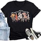 CQF Teach Them Love Them Watch Them Grow T-Shirts Women Teacher Shirts Casual Floral Mama Life Tee