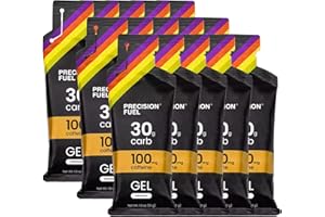 PRECISION HYDRATION Precision Fuel PF30 Caffeine Energy Gel - Mild Flavour Running Gels for Endurance Athletes, 30g Carbohydrate, Easy-to-Digest, Perfect for Running & Long-Duration Sports (Pack of 15)