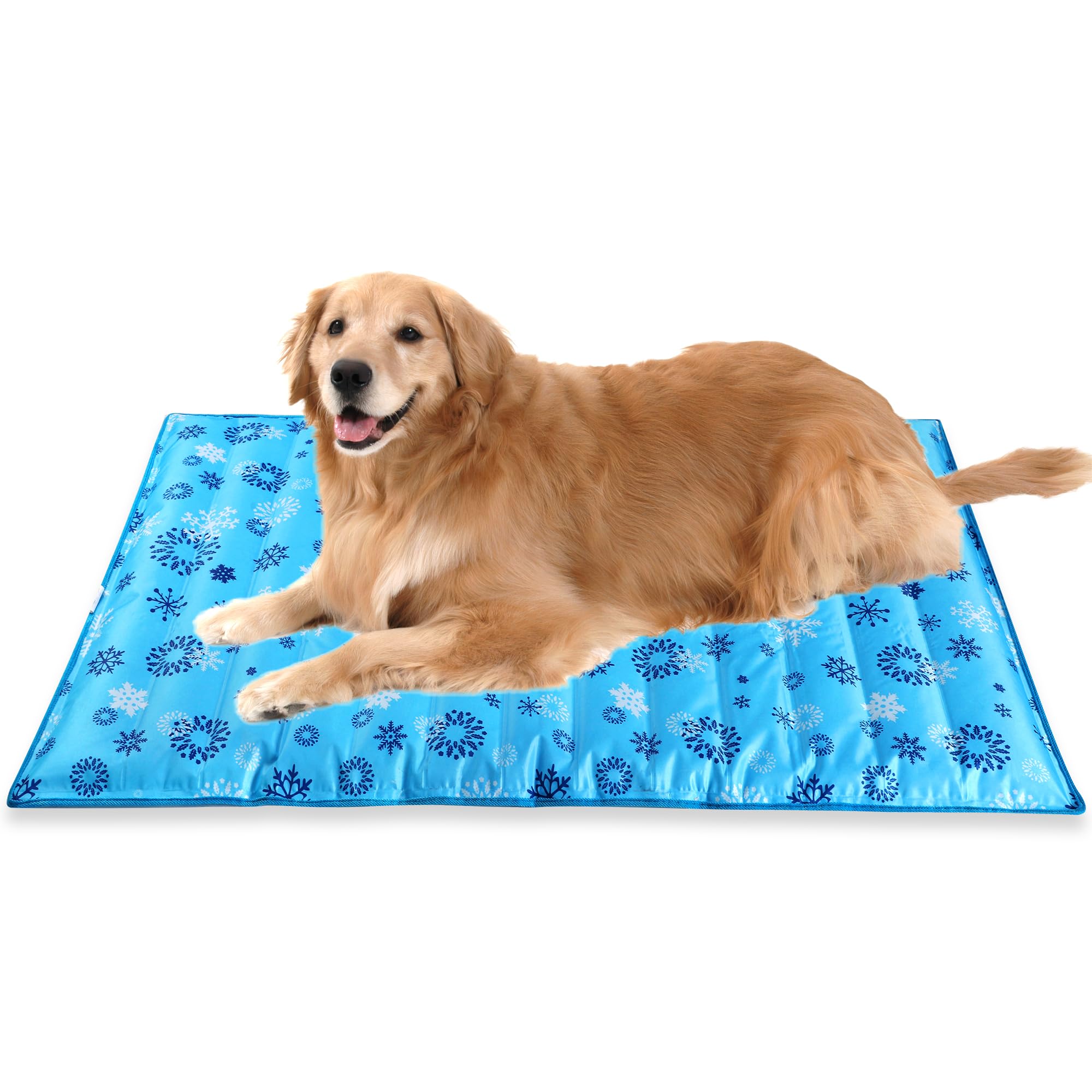 Photo 1 of Fuz Bigaza Dog Cooling Mat, Pet Washable Non-Toxic Summer Dogs Cats Cooling Pads Sleeping Kennel Mats Cool Ice Blanket for Indoor & Outdoor Dog Beach Essentials Gray 47.2 * 29.5IN