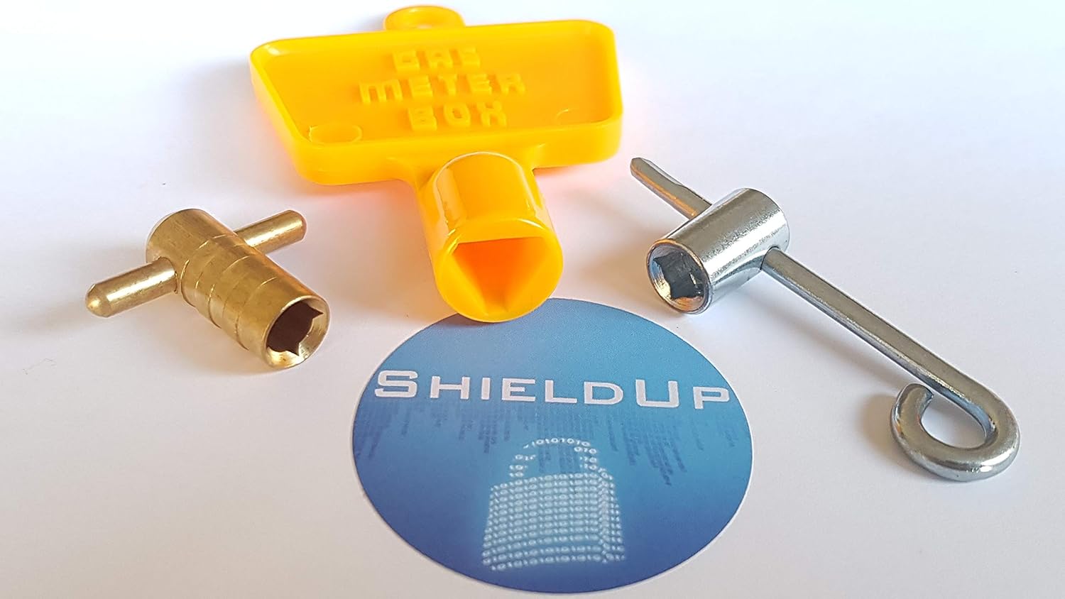 ShieldUp Multi Purpose Keys, Orange Chrome Brass