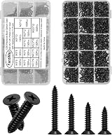 FandWay 1200Pcs Self Tapping Screws Set Carbon Steel Black Flat Head M2 M3 Kit view 6
