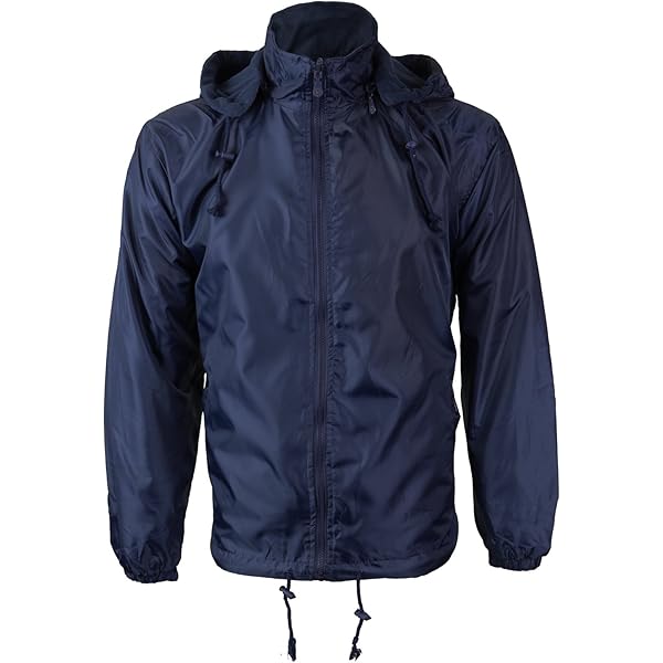 Renegade Sportswear Men's Nylon Hooded Windbreaker Jacket