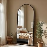 Beauty4U Full Length Mirror 180x80cm Arched Top Black Aluminum Frame view 8