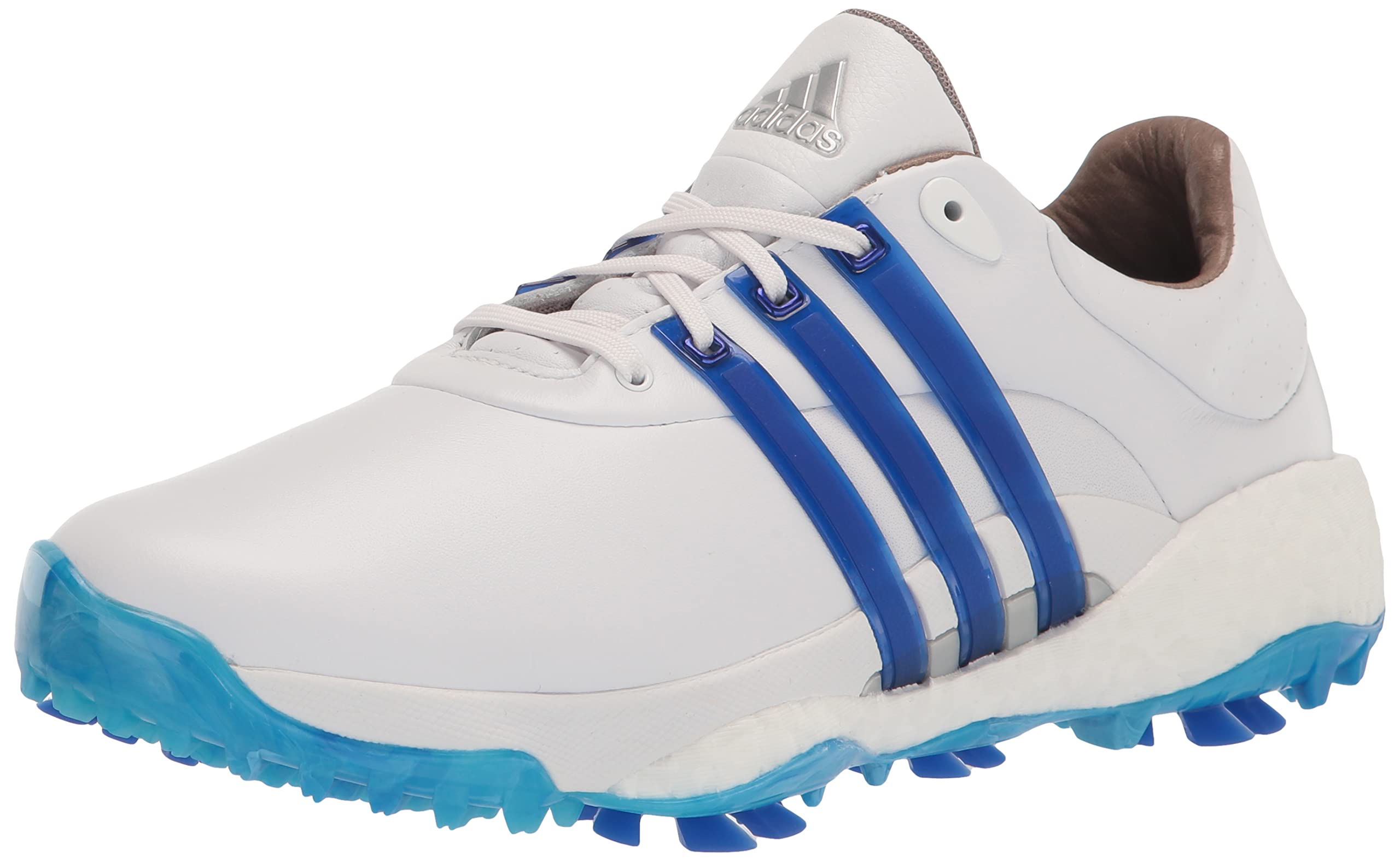 adidas Men’s Tour360 22 Golf Shoes, Footwear White/Lucid Blue/Silver Metallic, 7