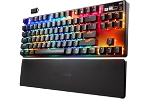 SteelSeries Apex Pro TKL Wireless HyperMagnetic Gaming Keyboard — Esports Tenkeyless — OLED Screen — Adjustable Actuation — PBT Keycaps — Bluetooth — 2.4GHz — USB-C
