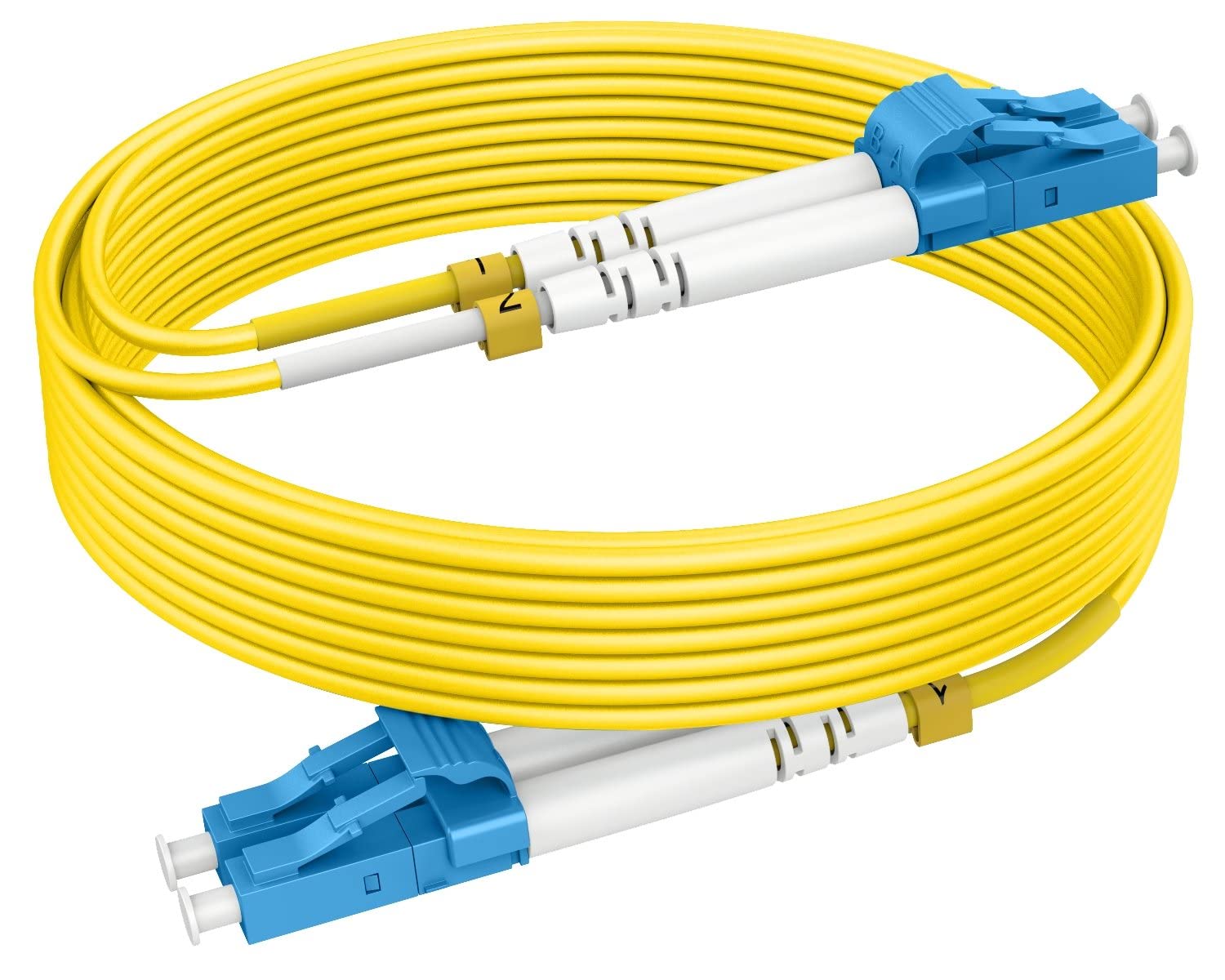 RamboCables 60ft(19m) LC-LC OS2 Single Mode Fiber Optic Patch Cable, 10G SMF LSZH 9/125μm 1310/1550nm, Compatible with Network Switch, Router, Server
