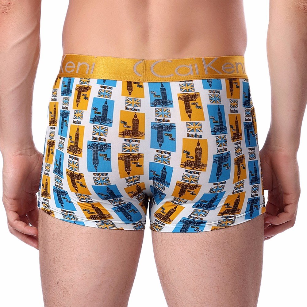 CAIKENI Men Underwear Comfort Soft Boxer Short Yellow XL