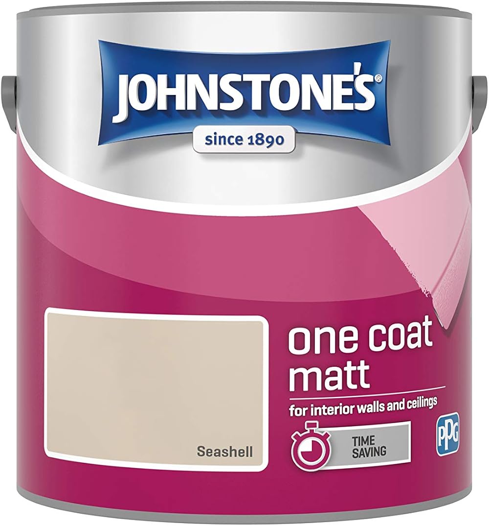 Johnstone's One Coat Matt Emulsion Paint Seashell 2.5L