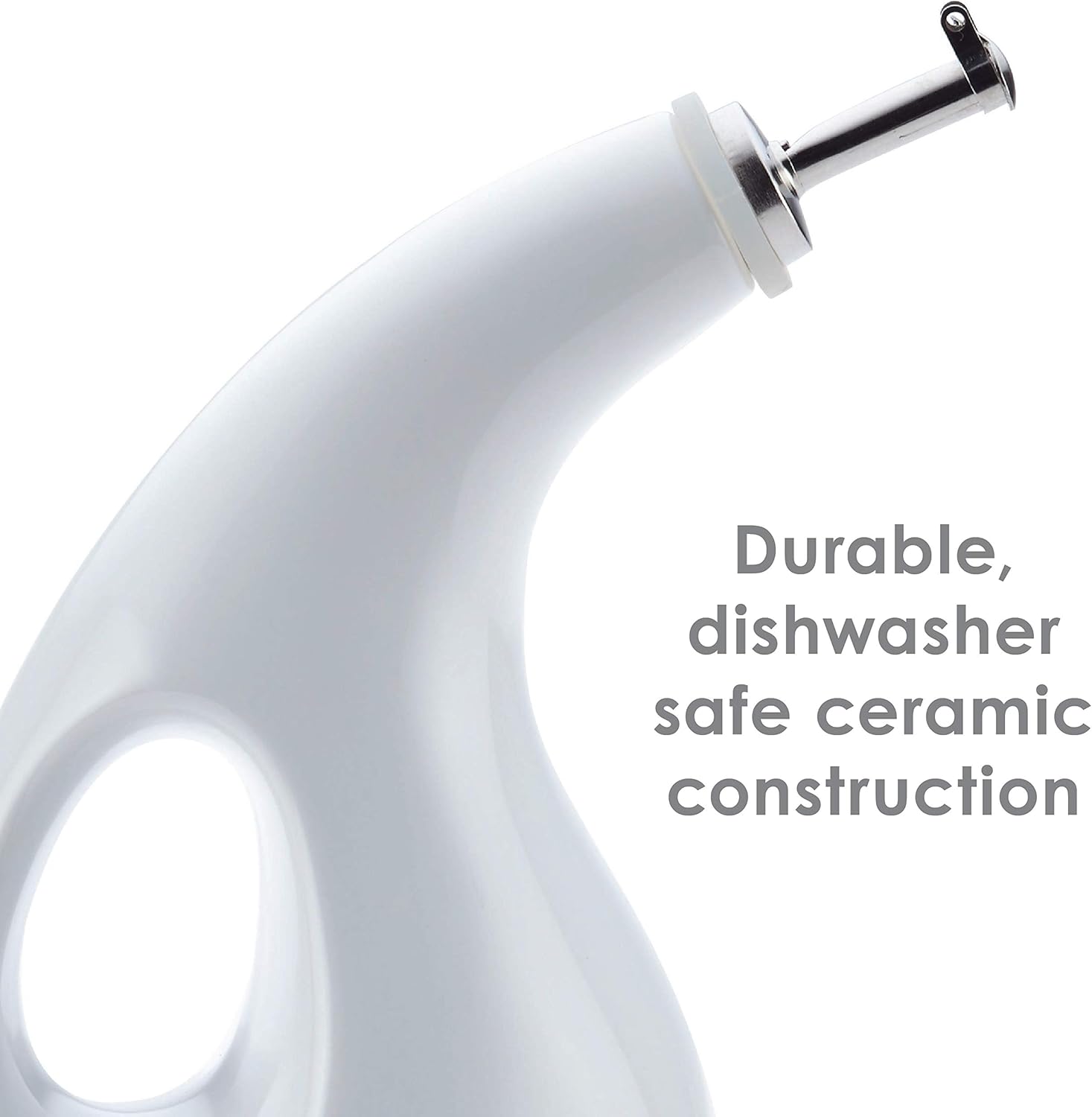 Rachael Ray Slip Glaze Ceramics EVOO Olive Oil Bottle Dispenser with Spout - 24 Ounce, White: Kitchen & Dining