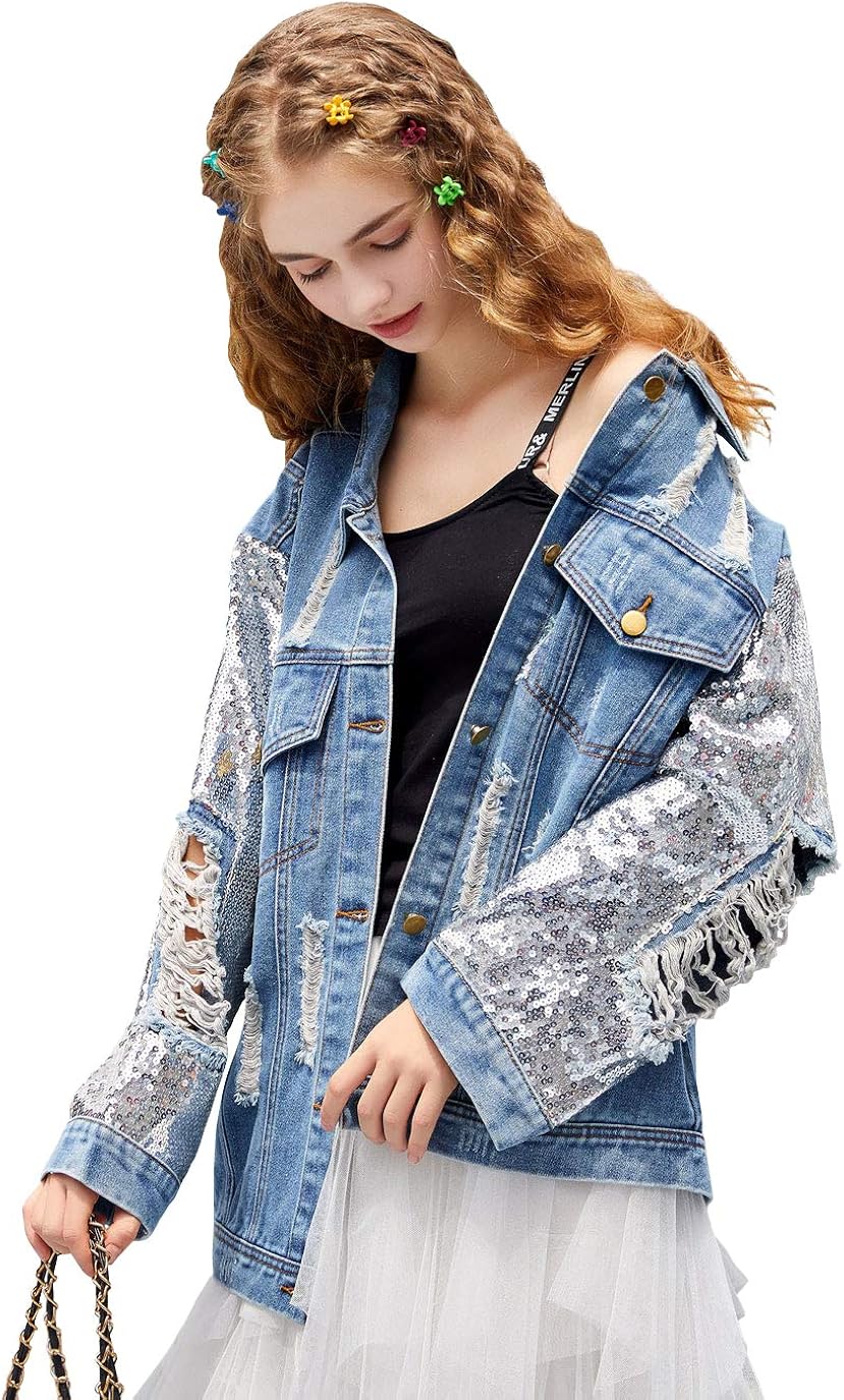 destroyed oversized denim jacket