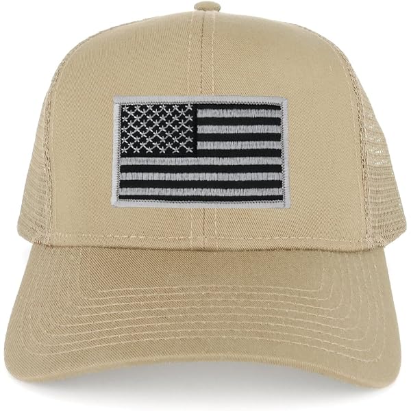 Armycrew American Flag Patch Snapback Trucker Mesh Cap - Navy Blue, One Size Fits Most - View #8