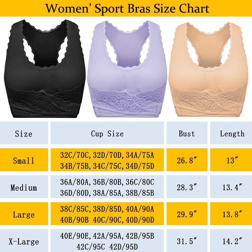 Women's Seamless Lace Racerback Sports Bras Cross Front Side Buckle Yoga Lounge Bra Workout Activewear at  Women’s Clothing store