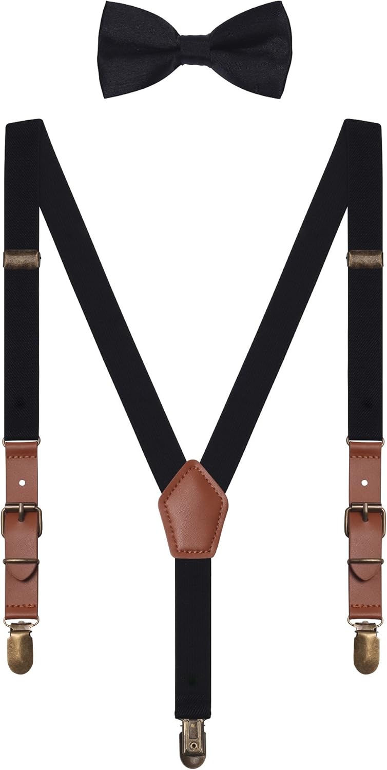 Bretelle Regolabili A Y Con Clip E Papillon Abbinato, Arcobaleno Scuro, Taglia Unica M/L - 3