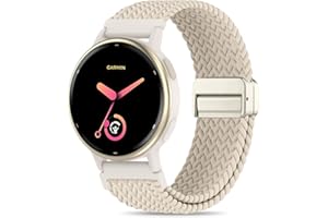 Braided Watch Bands 20mm Stretchy Nylon Compatible with Garmin Forerunner 165/Vivoactive 5/6/Venu/Venu Sq/Venu 2 Plus, Soft S