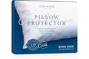 Cosy House Collection Luxury Zippered Pillow Protector - Master Bedroom Essentials - 100% Waterproof - Rayon Derived from Bamboo - Ultimate Noiseless Comfort & Cooling - Set of 2 (King)