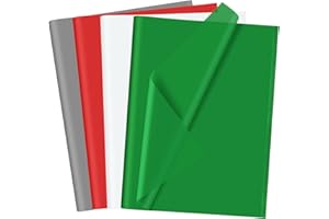 CHRORINE 60 Sheets Christmas Tissue Paper Multicolor Art Gift Wrapping Tissue Paper Bulk for DIY Crafts Decor Christmas Holiday Party （ Red/Green/White/Gray）