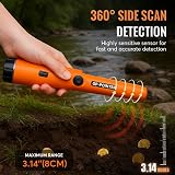 GLOBAL TECH Metal Detector Pinpointer IP66 Waterproof 360° Scan Orange view 2