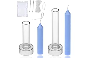 MILIVIXAY Taper Candle Mold Set-2PC Pillar Candle Molds -Perfect for Making Emergency Candles, Chime Candles, Table Candles-30 Ft. of Wick, A Mold Sealer and 2 Candle Wick Clips Included as a Gift.