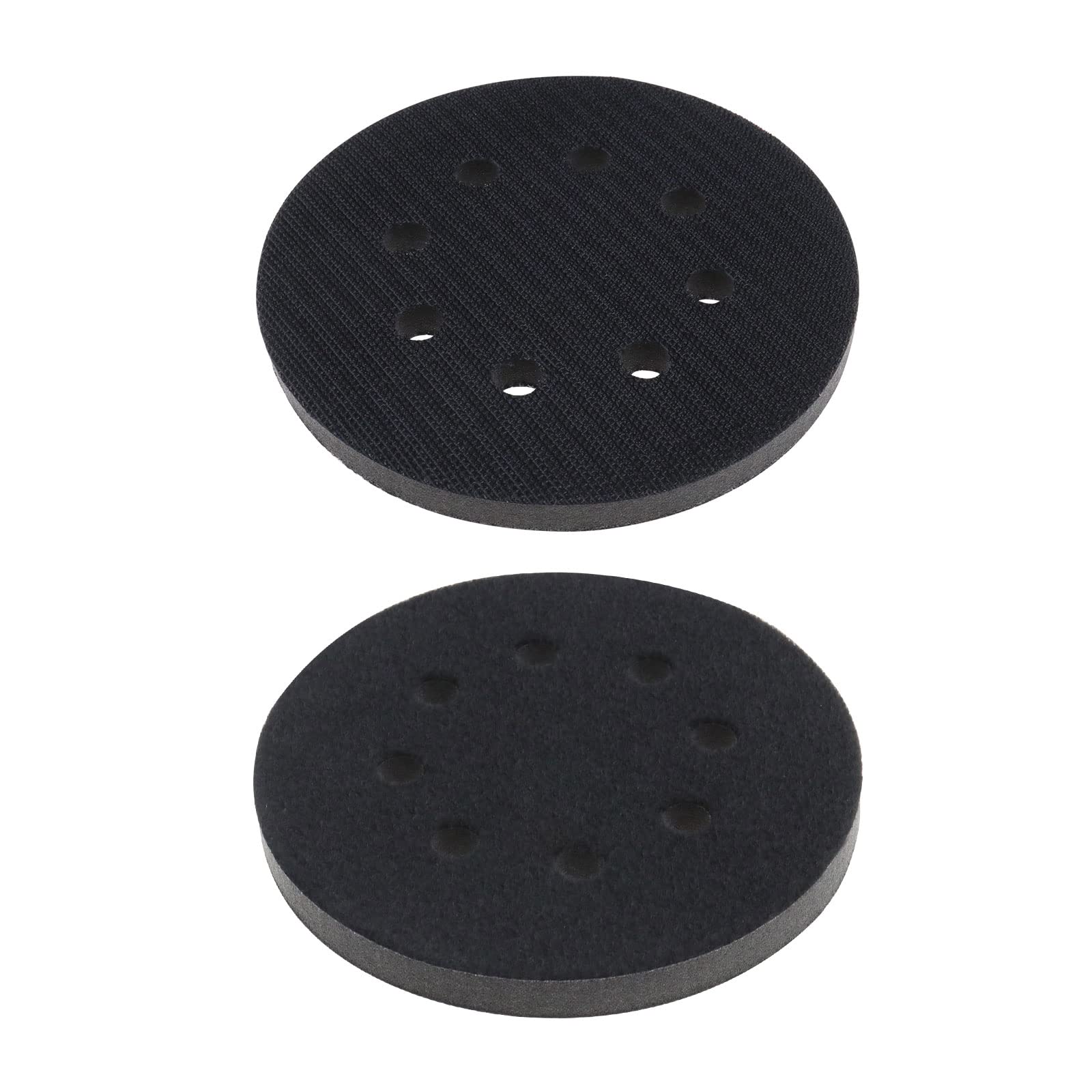 OTOTEC 2PCS 125mm Soft Sponge Interface Pad Sanding Pad 8 Holes for Random Sander Dedicated Replacement Cushion Pad Impact-Resistant Noise Reduction Protection Polisher