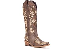 YZNVCG Wide Calf Cowboy Boots for Women Embroidered Cowgirl Boots Mid Calf Women's Western Cowboy Boots Fashion Pointy Toe Cowgirl Boots Pull on