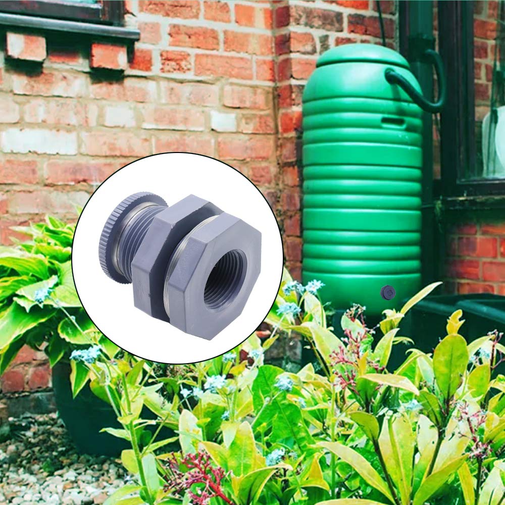 Omitfu Set of 3 PVC 3/4 Inch Bulkhead Fitting with Plugs Threaded ...