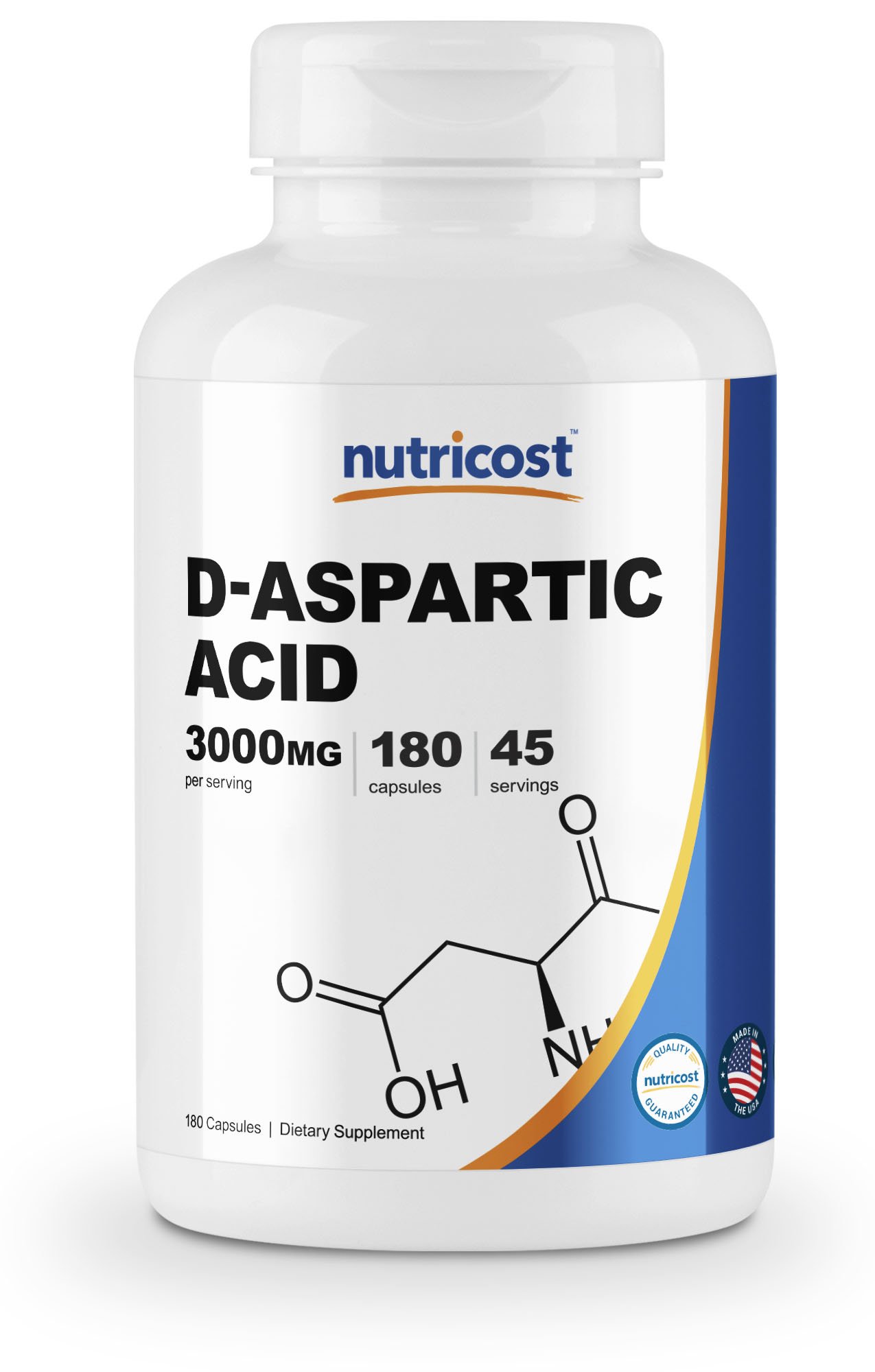 Nutricost D Aspartic Acid Capsules 180 Capsules 3000mg Serving 1 Bottle 702669934114 Ebay