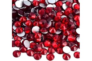 KZKCY Flatback Rhinestones Round Gems for Nails Art and Crafts 4000Pcs SS12 3mm Glitter Crystals Stone DIY Bags Clothes Shoes (Dark Red)