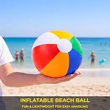 SHATCHI 2 Pcs 16 Inch Rainbow Inflatable Beach Ball Multicolor Pool Toy view 5