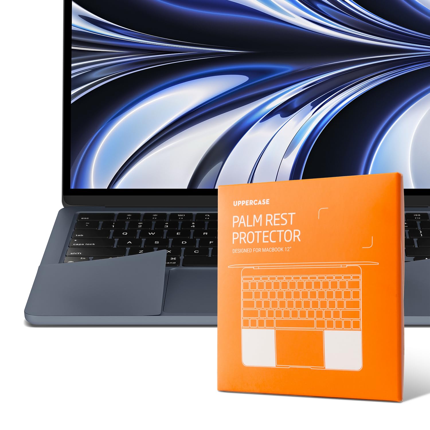 UPPERCASE GhostShield Premium Palm Rest Protector Skin Cover Set, Scratches and Wear Protection, Compatible with MacBook Air 15" 2025 2024 2023 with M4/M3/M2, A3241 A3114 A2941, Midnight