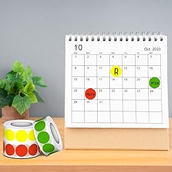 5000 PCS 3/4" Colored Dot Stickers Round Color