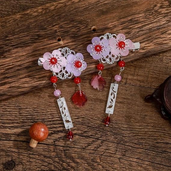 Amazon Co Jp 中国のヘアピンレトロな装飾的なヘアピンファッションレトロな中国のヘアアクセサリーヘアピン美しい花 服 ファッション小物